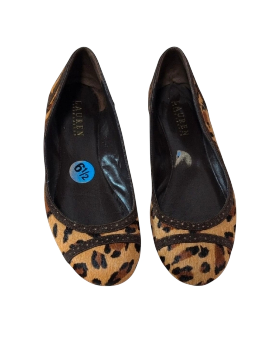 Lauren Ralph Lauren Calf Hair Leopard Print Flats Size 6.5